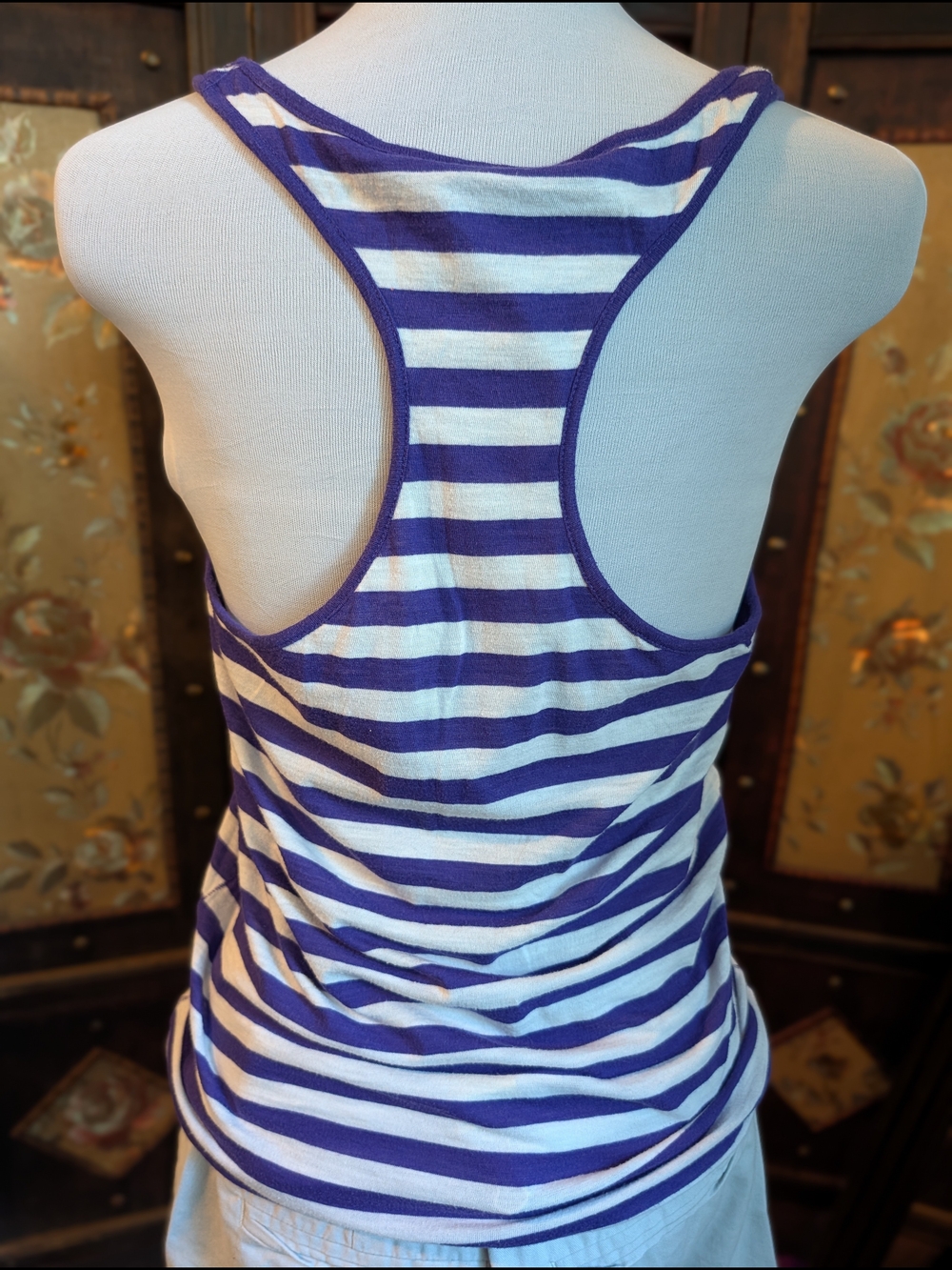 PINK Victoria's Secret Purple and White Striped Tank - Picture 3 of 7